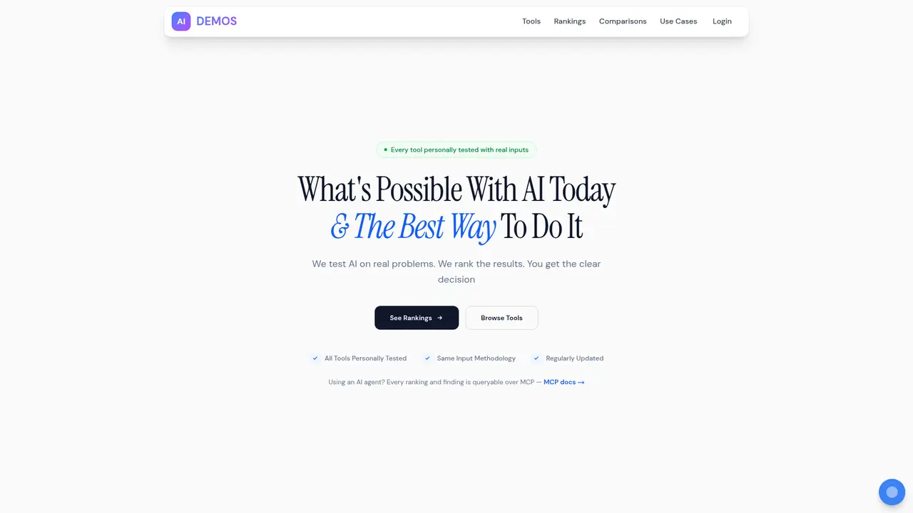 AI Demos homepage screenshot