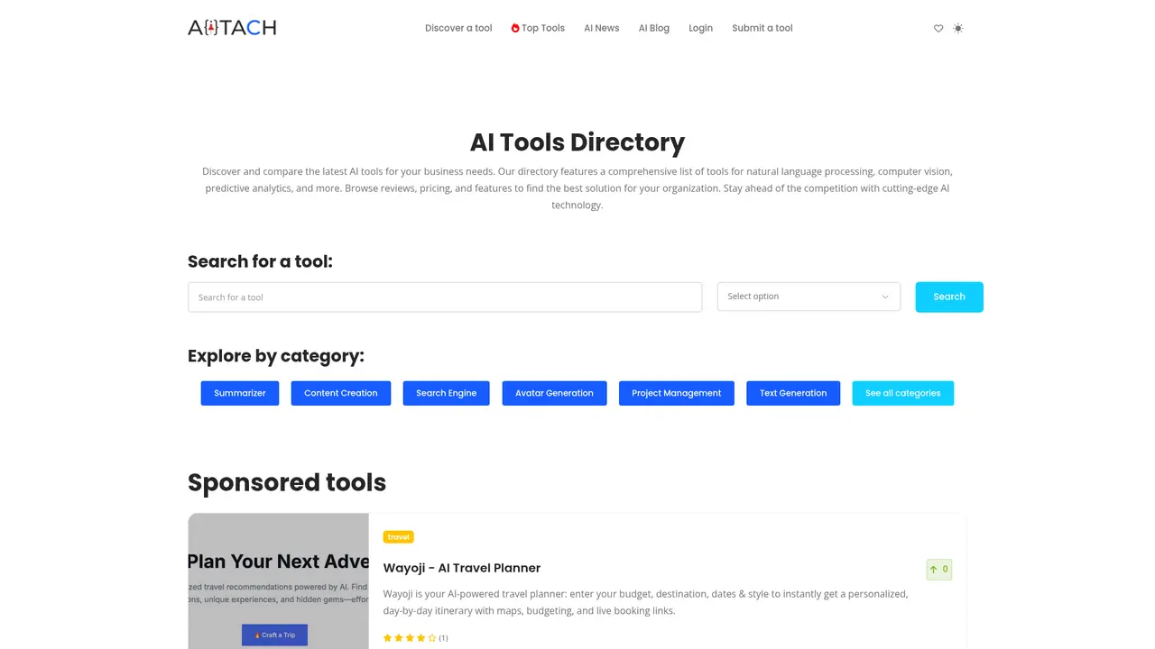 AI Helper Tools (aitach) homepage screenshot
