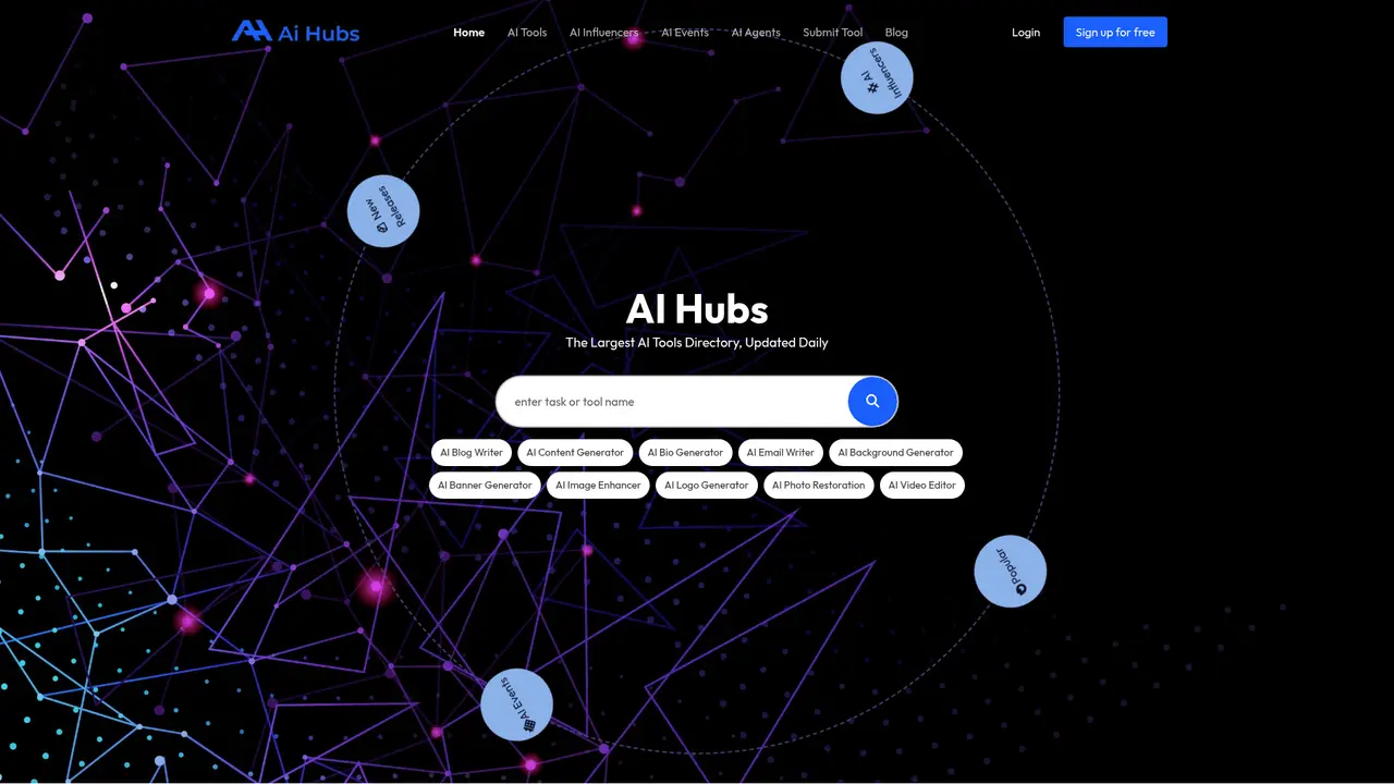 AI Hubs homepage screenshot