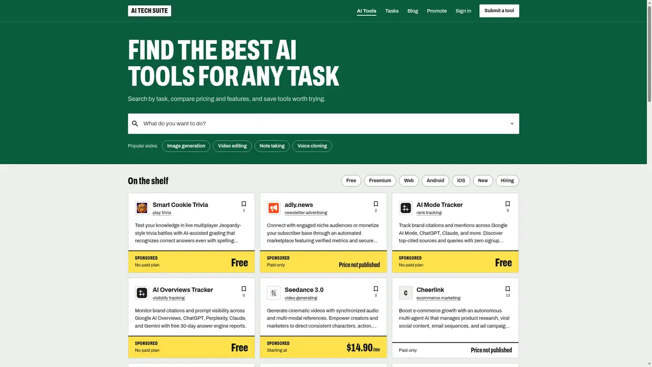 AI Tech Suite homepage screenshot
