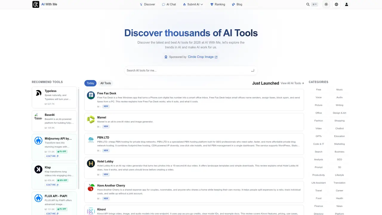 AI With Me homepage screenshot