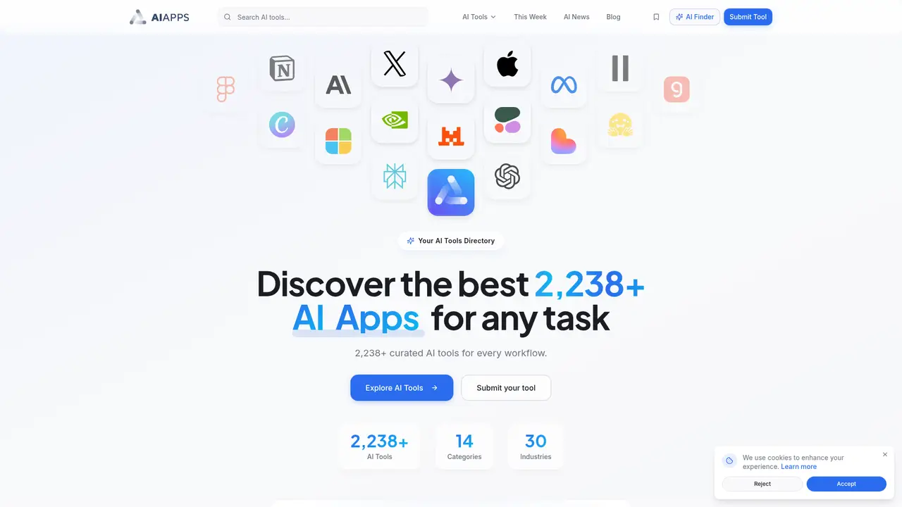 AIapps homepage screenshot