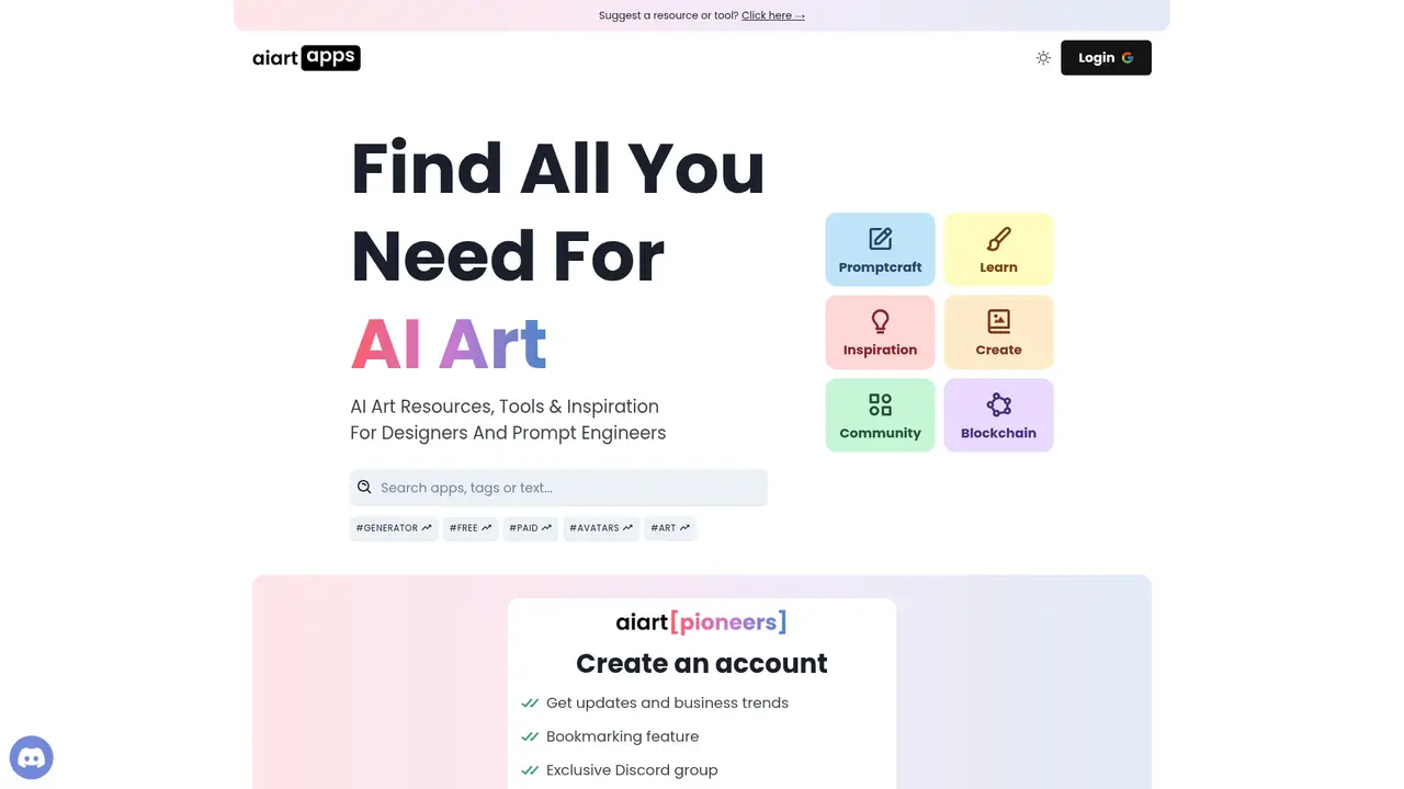 aiart[apps] homepage screenshot