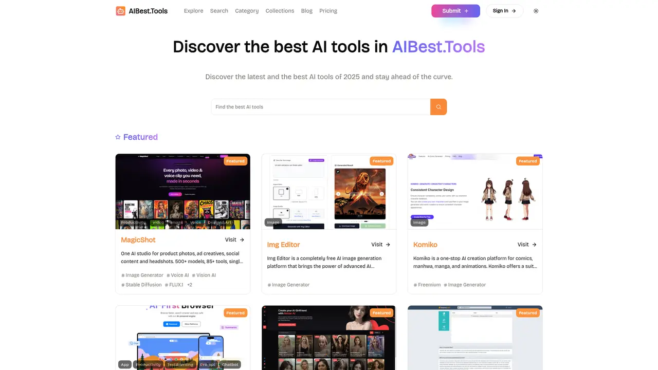 aibest.tools homepage screenshot