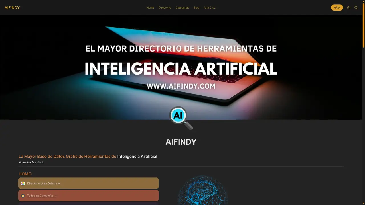 AIFINDY homepage screenshot