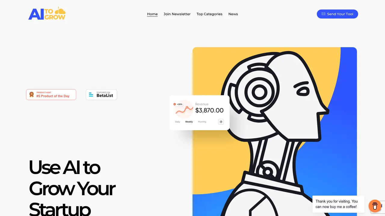 AItoGrow homepage screenshot