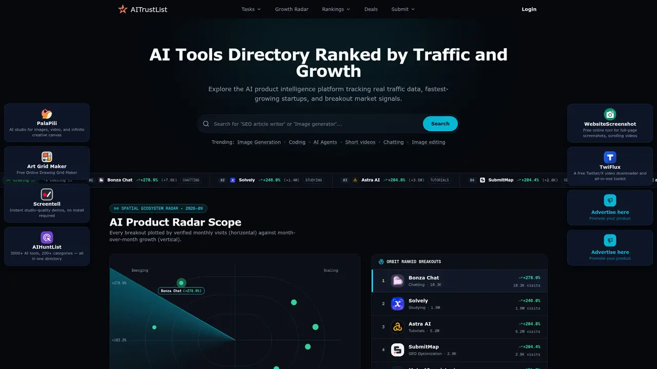 AITrustList homepage screenshot