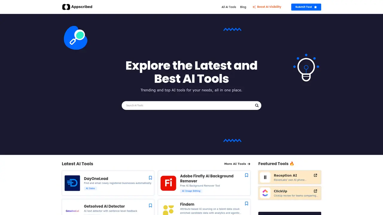 Appscribed homepage screenshot