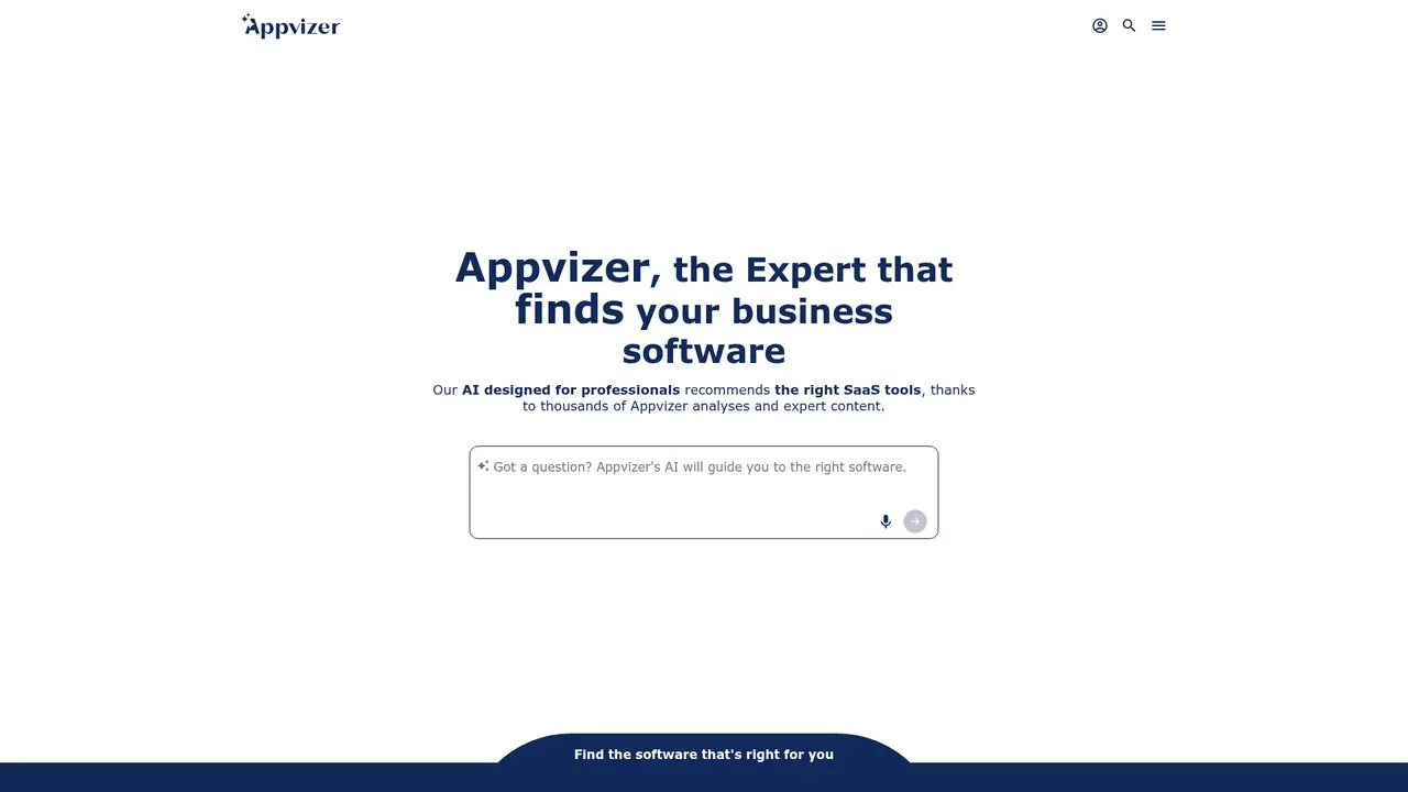Appvizer homepage screenshot