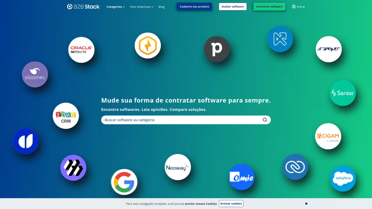 B2B Stack homepage screenshot