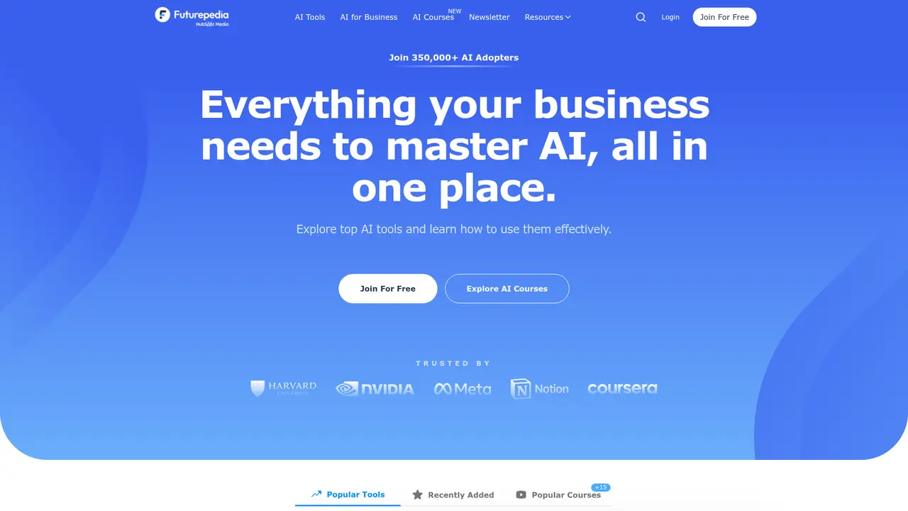 Futurepedia homepage screenshot