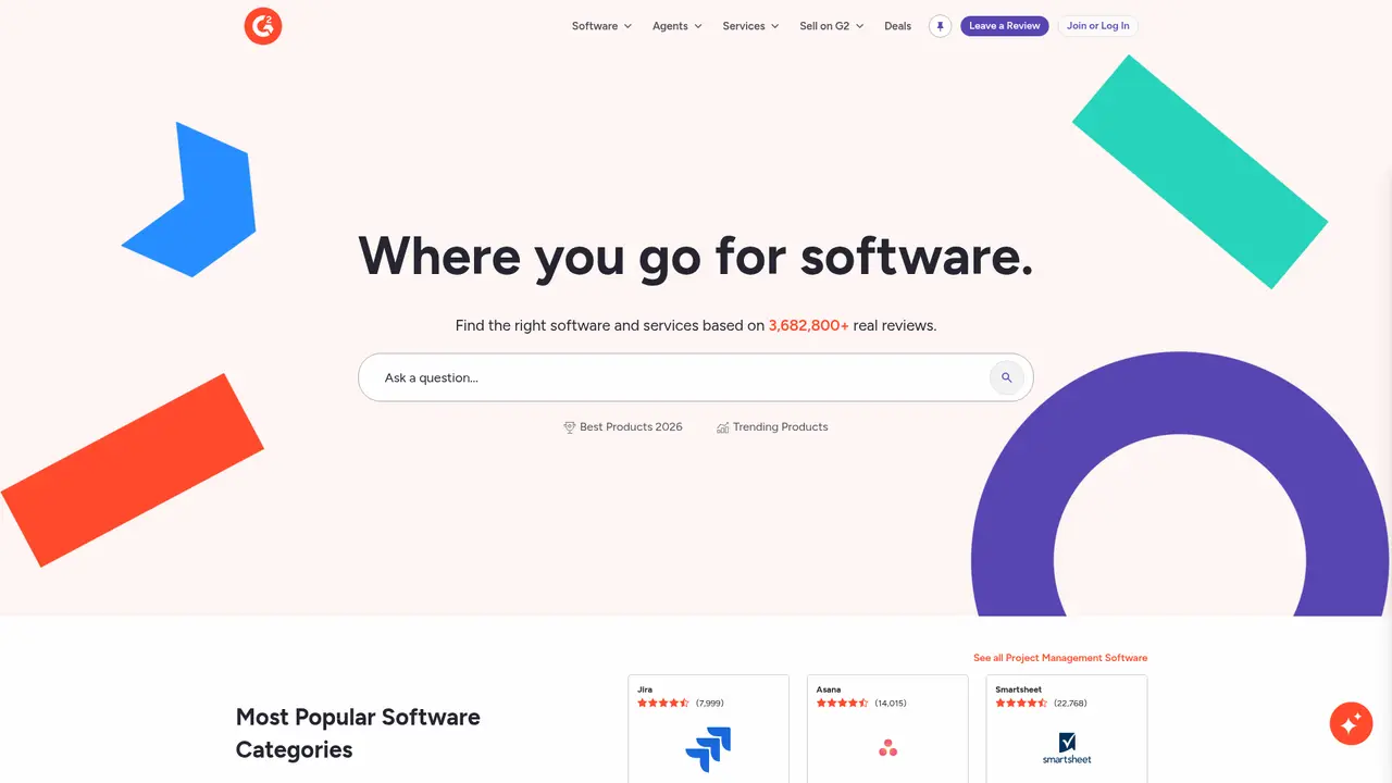 G2 homepage screenshot