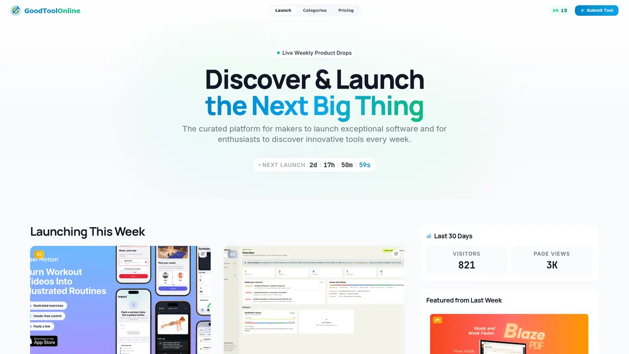 GoodToolOnline homepage screenshot
