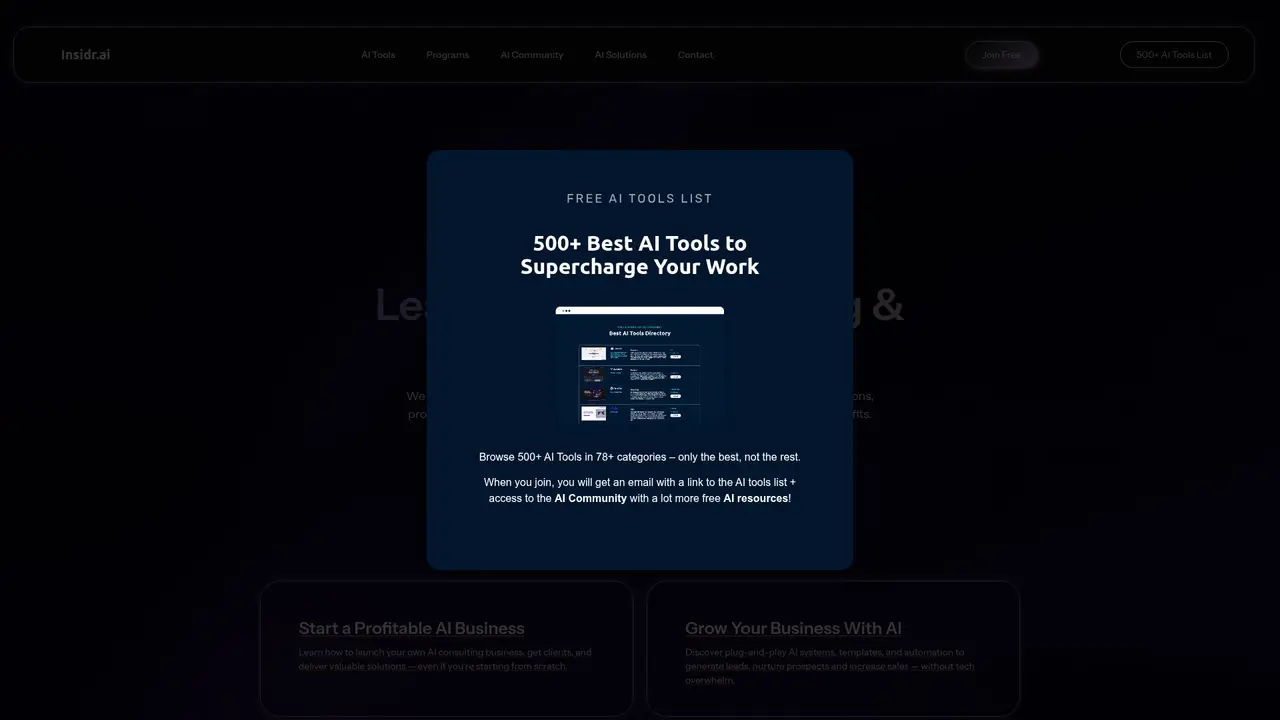 Insidr homepage screenshot