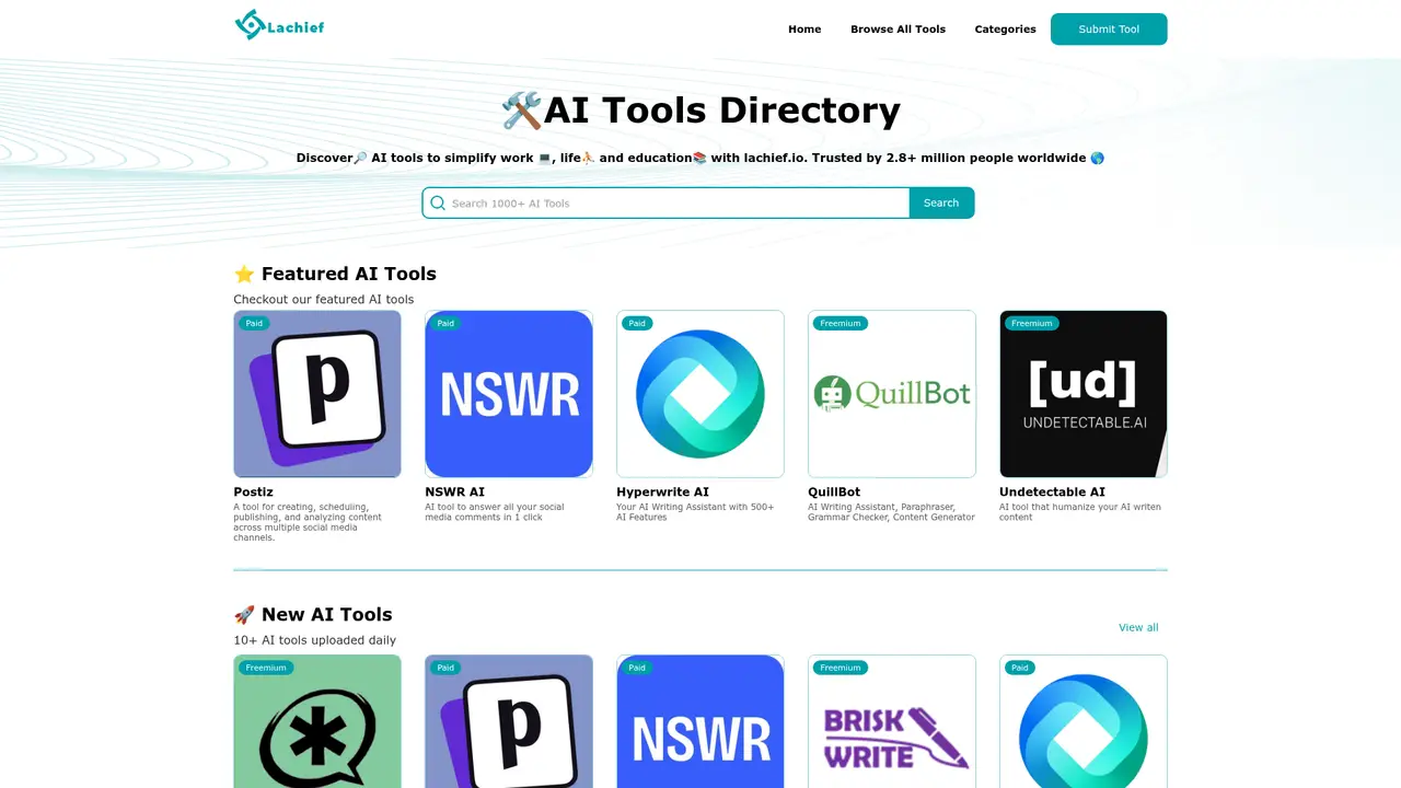 Lachief homepage screenshot