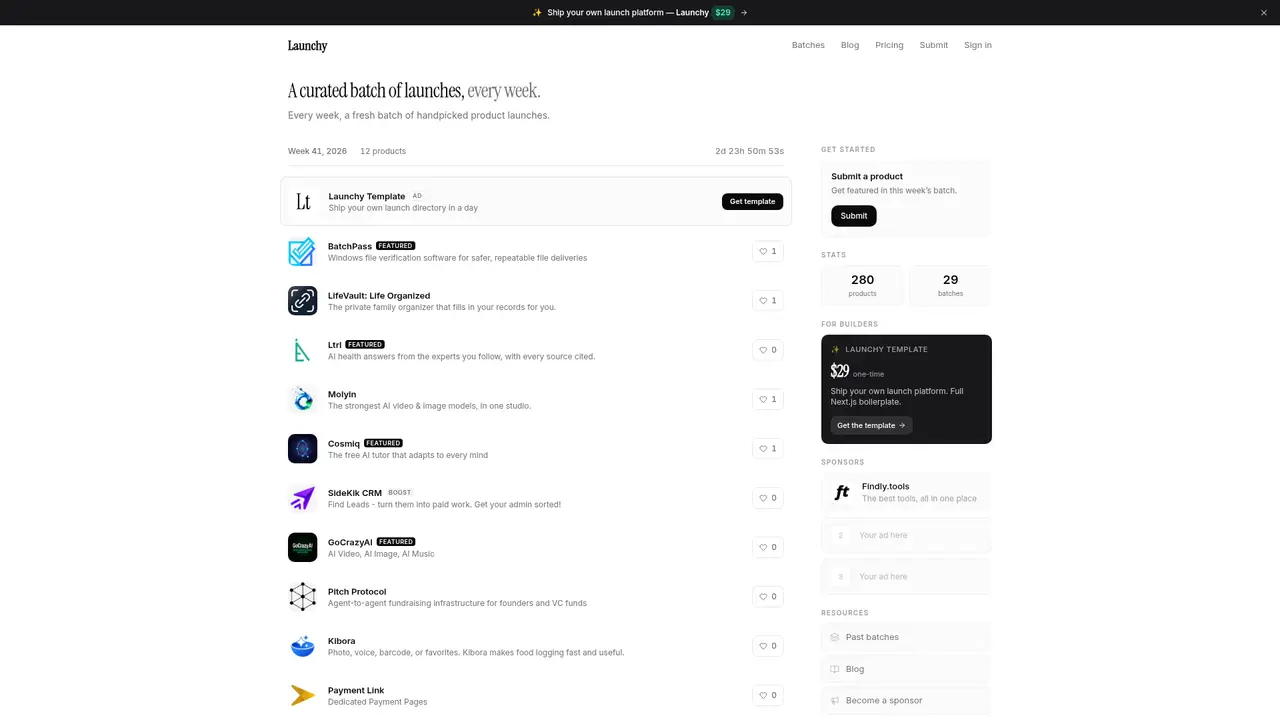 Launchy homepage screenshot