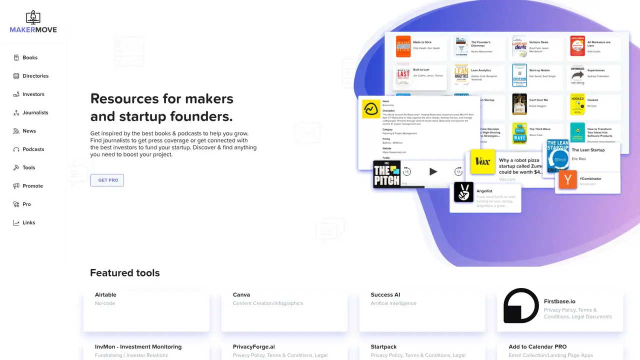 MakerMove homepage screenshot