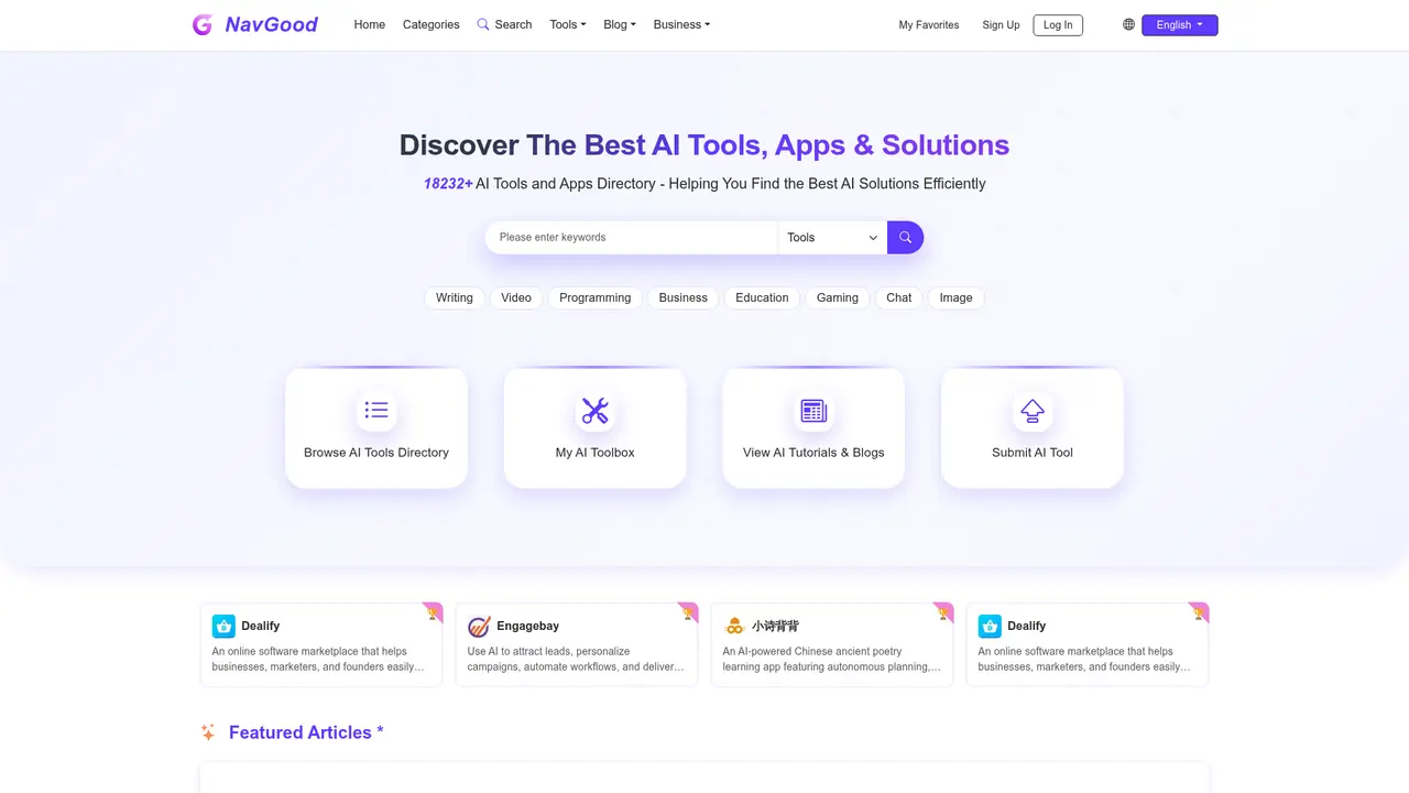 NavGood homepage screenshot