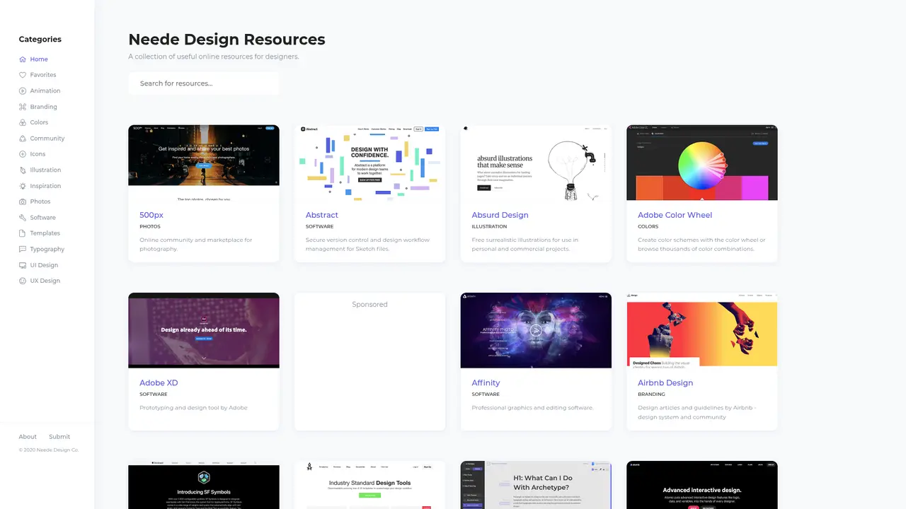 Neede homepage screenshot