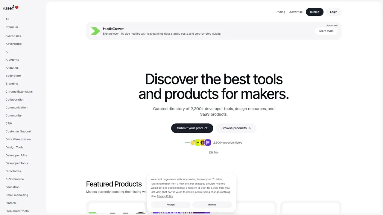 Neeed Directory homepage screenshot