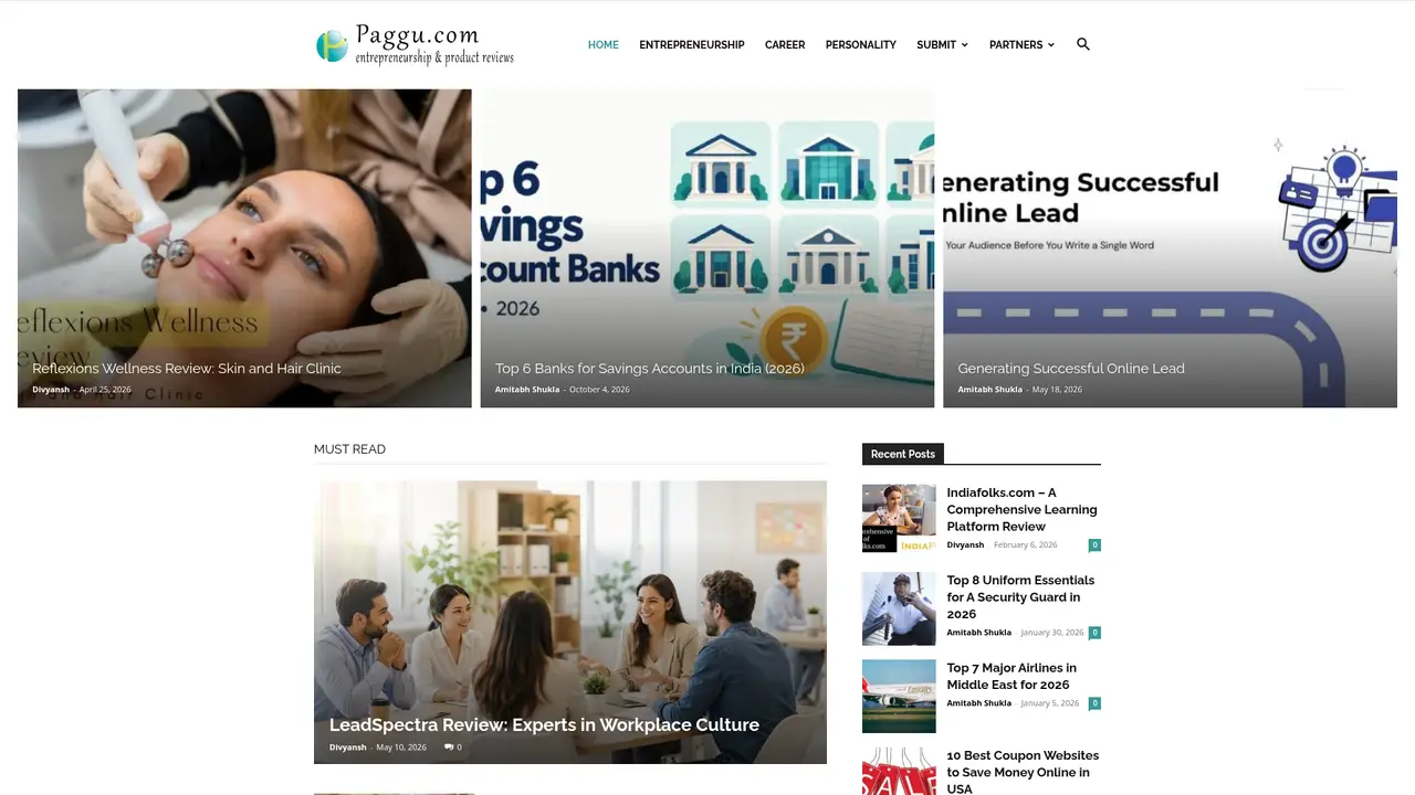 Paggu homepage screenshot