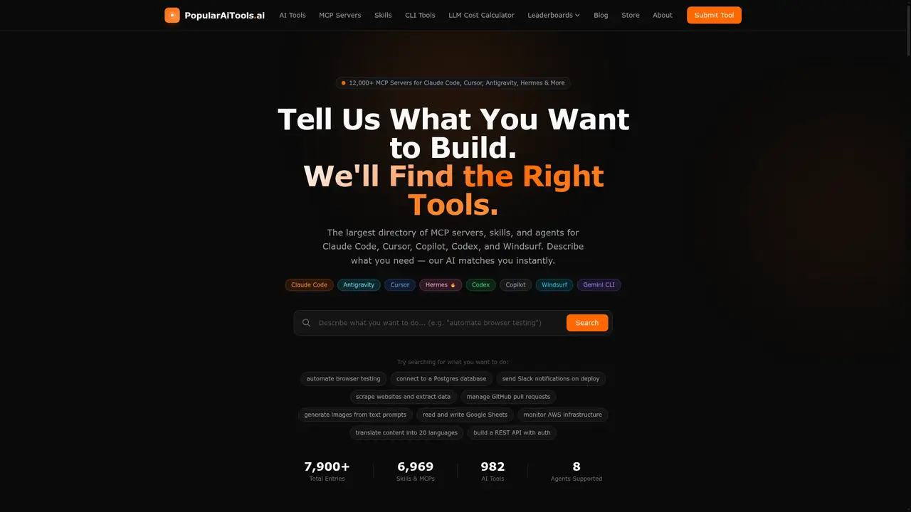 PopularAiTools homepage screenshot