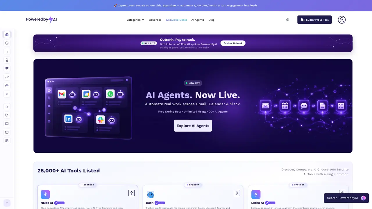 PoweredbyAI homepage screenshot