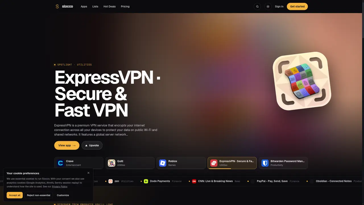 Slocco homepage screenshot