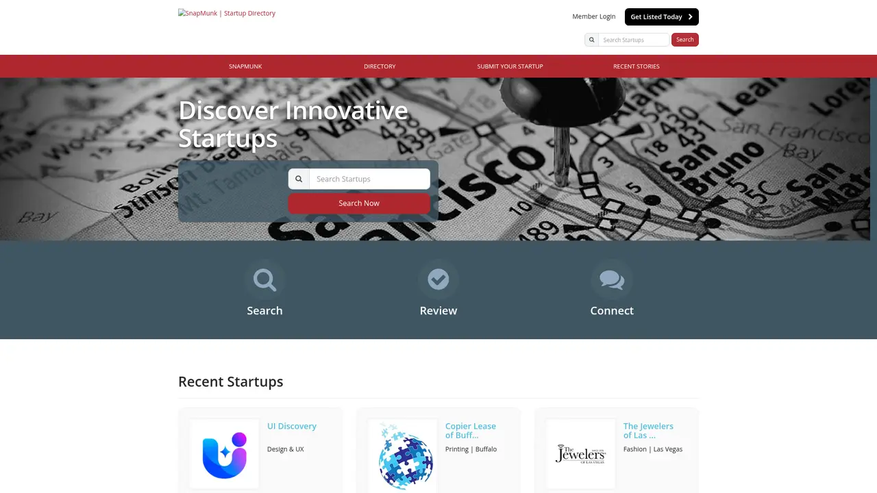 SnapMunk homepage screenshot