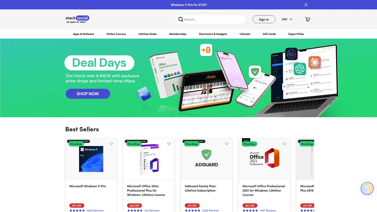 StackSocial homepage screenshot