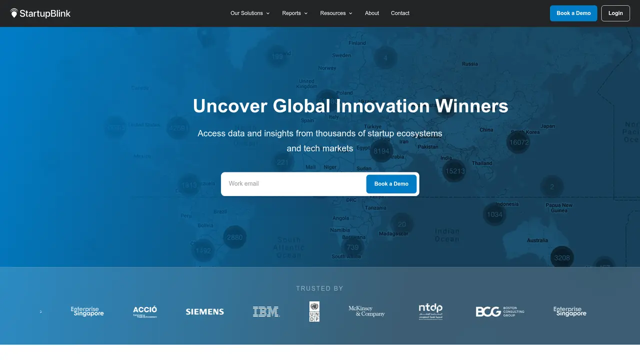 StartupBlink homepage screenshot