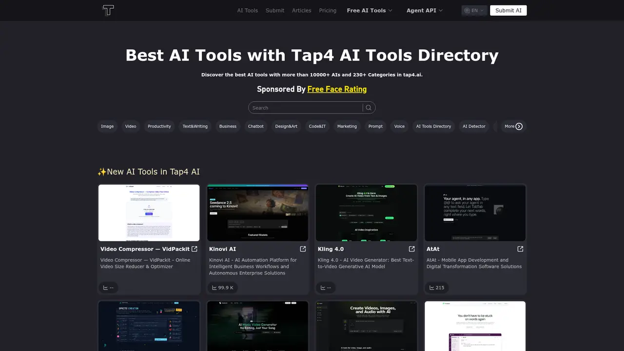 Tap4 homepage screenshot