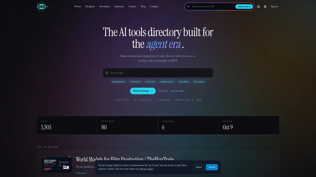 That AI Collection homepage screenshot