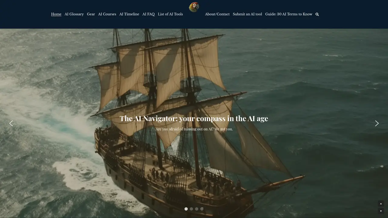 The AI Navigator homepage screenshot