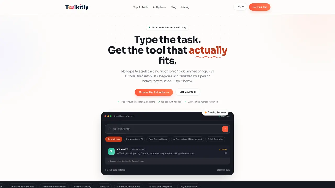 Toolkitly homepage screenshot