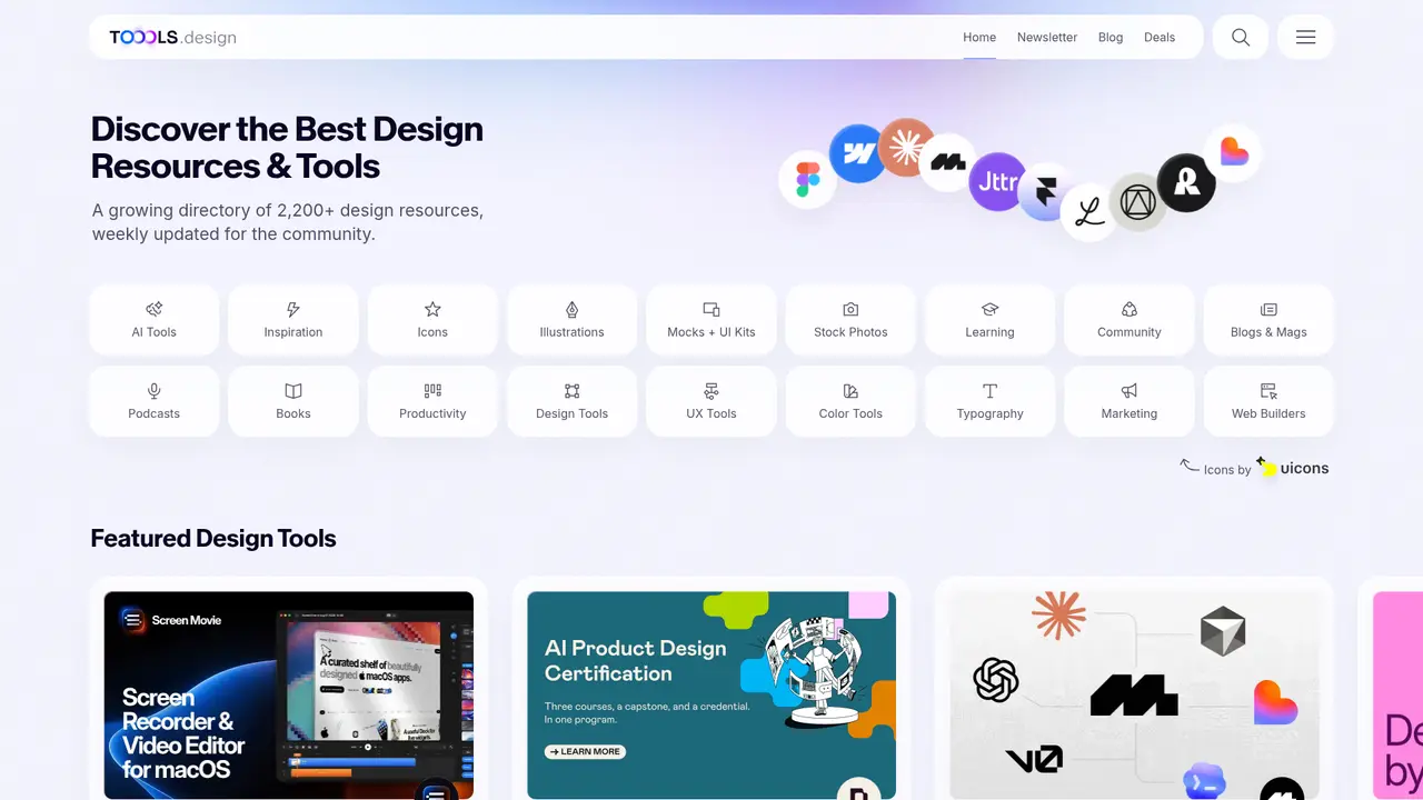 Toools homepage screenshot