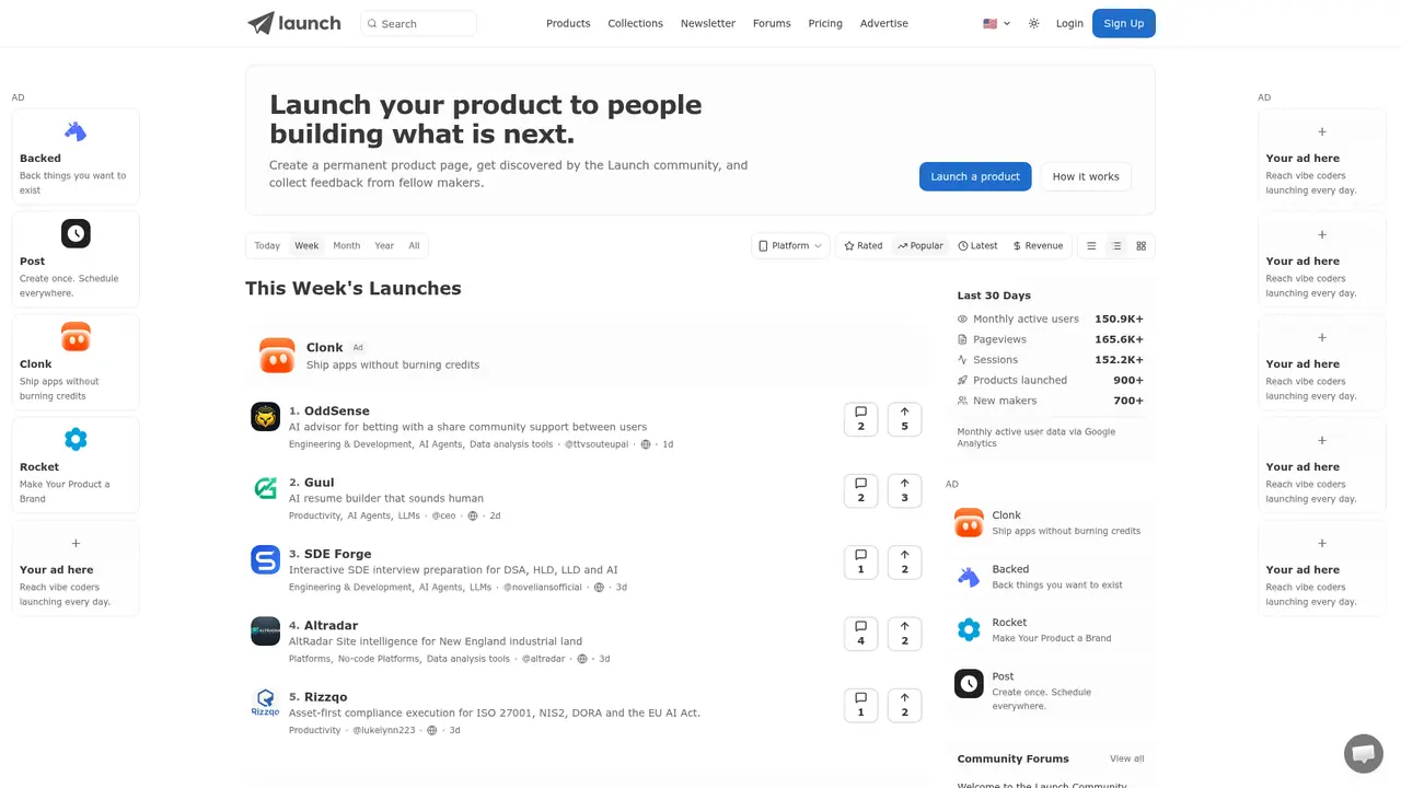 Launch (trylaunch.ai) homepage screenshot