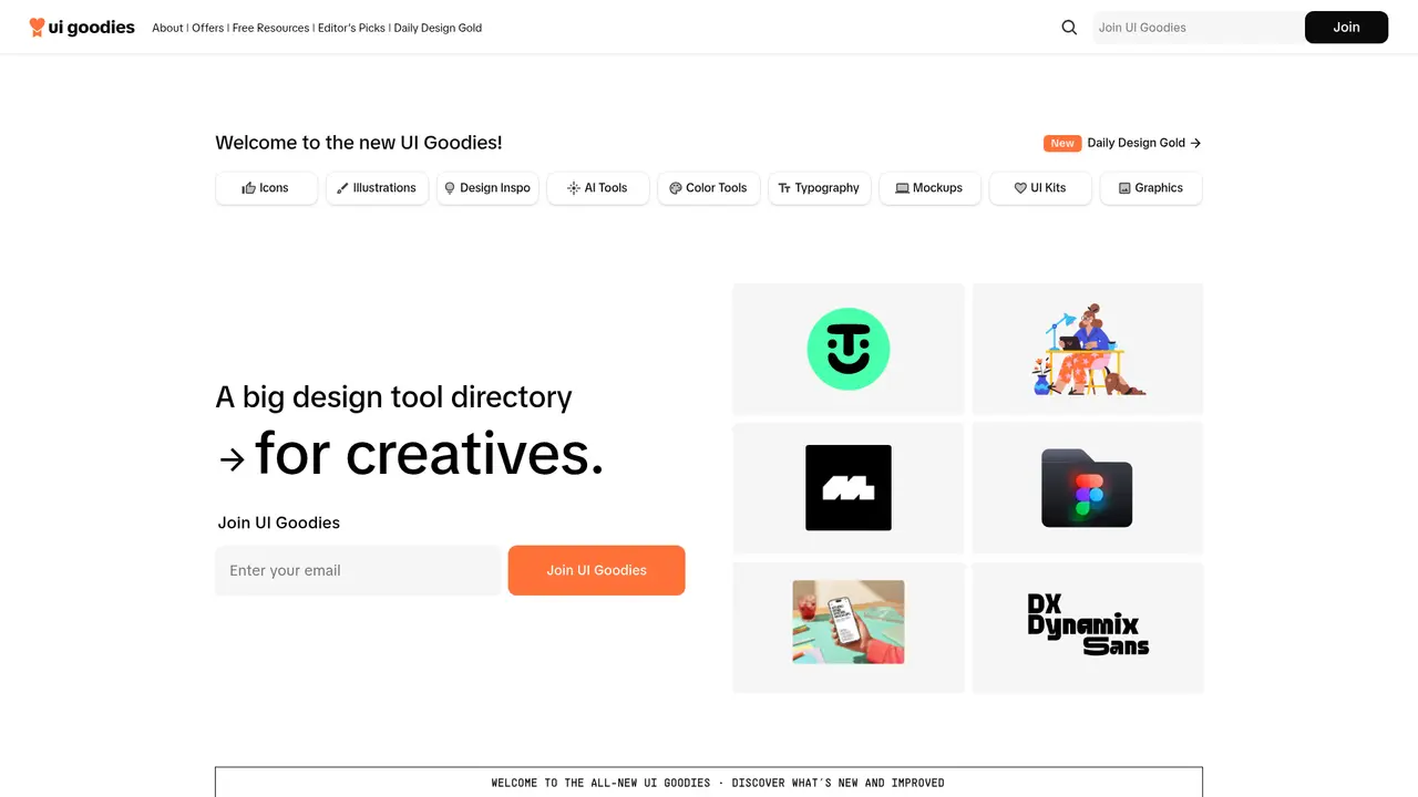 UI Goodies homepage screenshot
